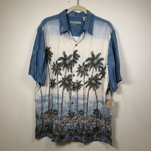Batik Bay Aloha Hawaiian Shirt Mens M Beach Palm Tree Tropical Button Up NWT
